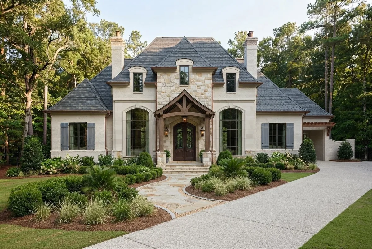 French Country home rendering