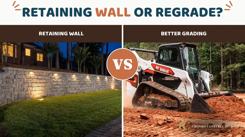 Retaining Wall or Better Grading? How to Tell Which One You Need