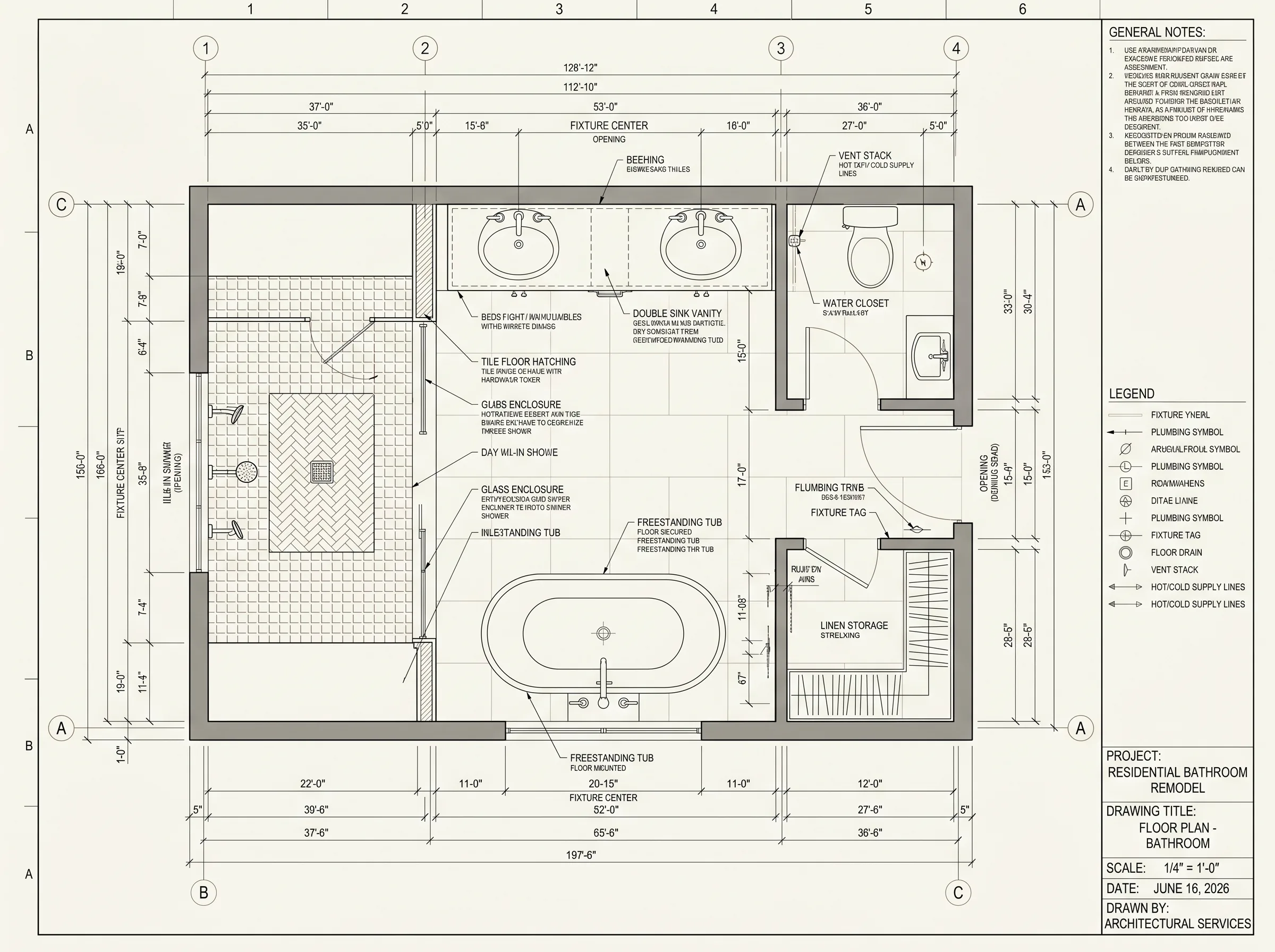 Bathroom Floor Plan, architectural blueprint