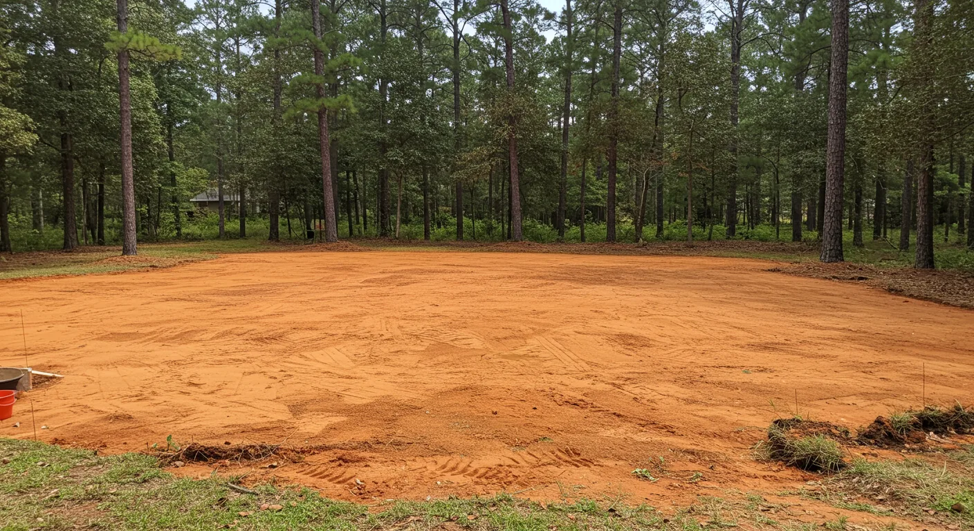 Site preparation and drainage work under a backyard renovation