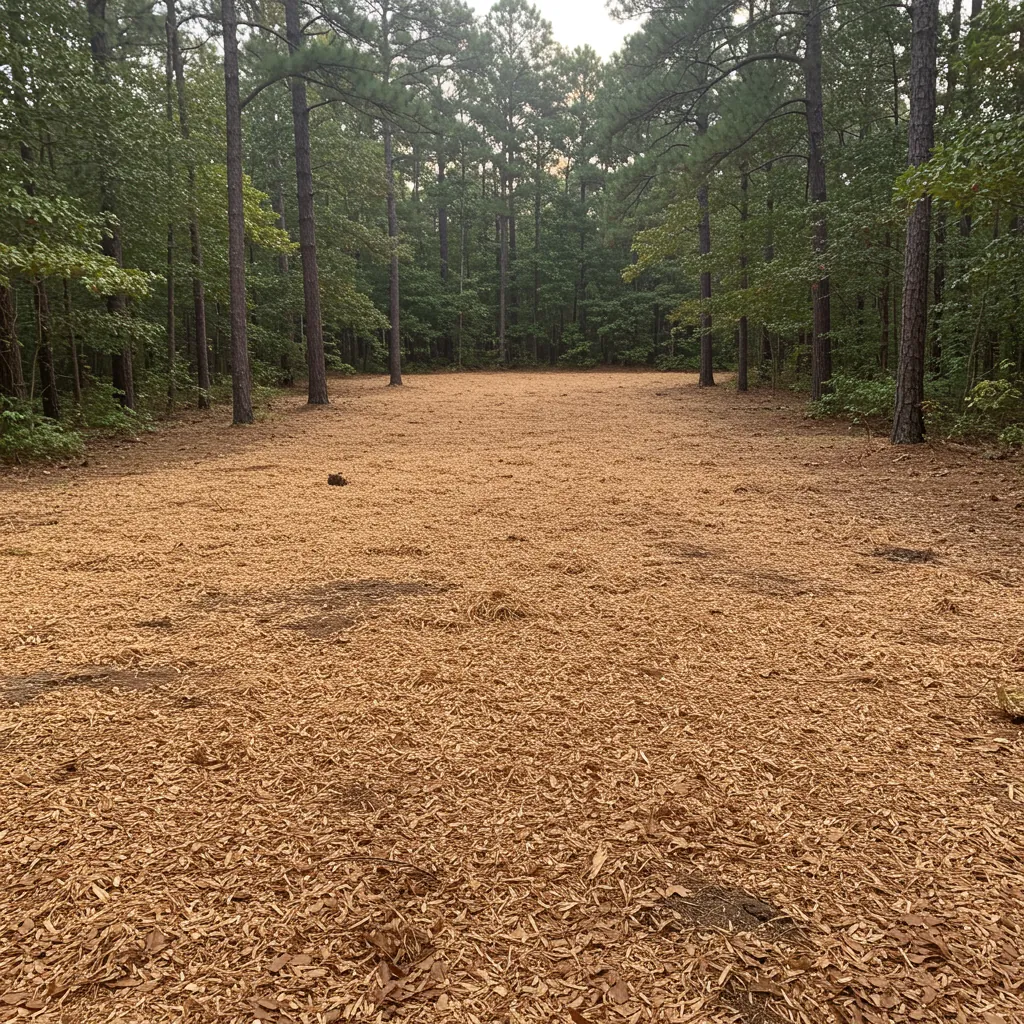 Cleared lot showing the finished grade after clearing