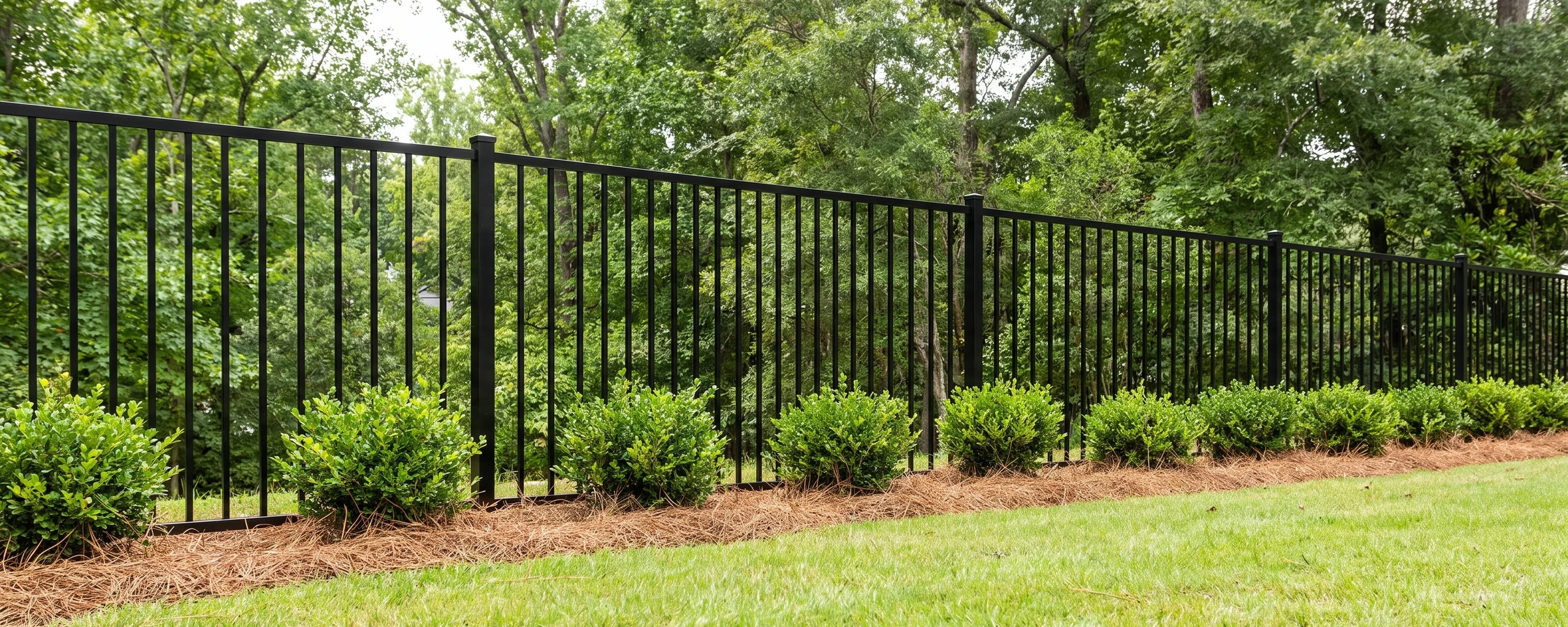 Cannon aluminum picket fence in a Columbia, SC backyard