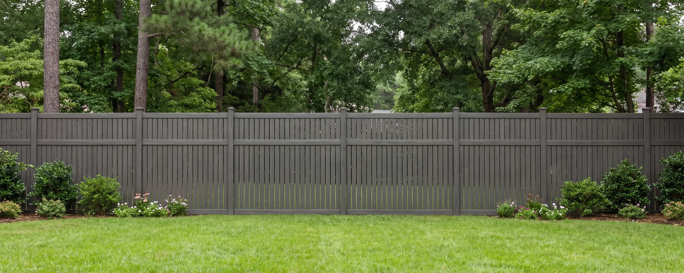 Folly vinyl semi-private fence in a Columbia, SC backyard