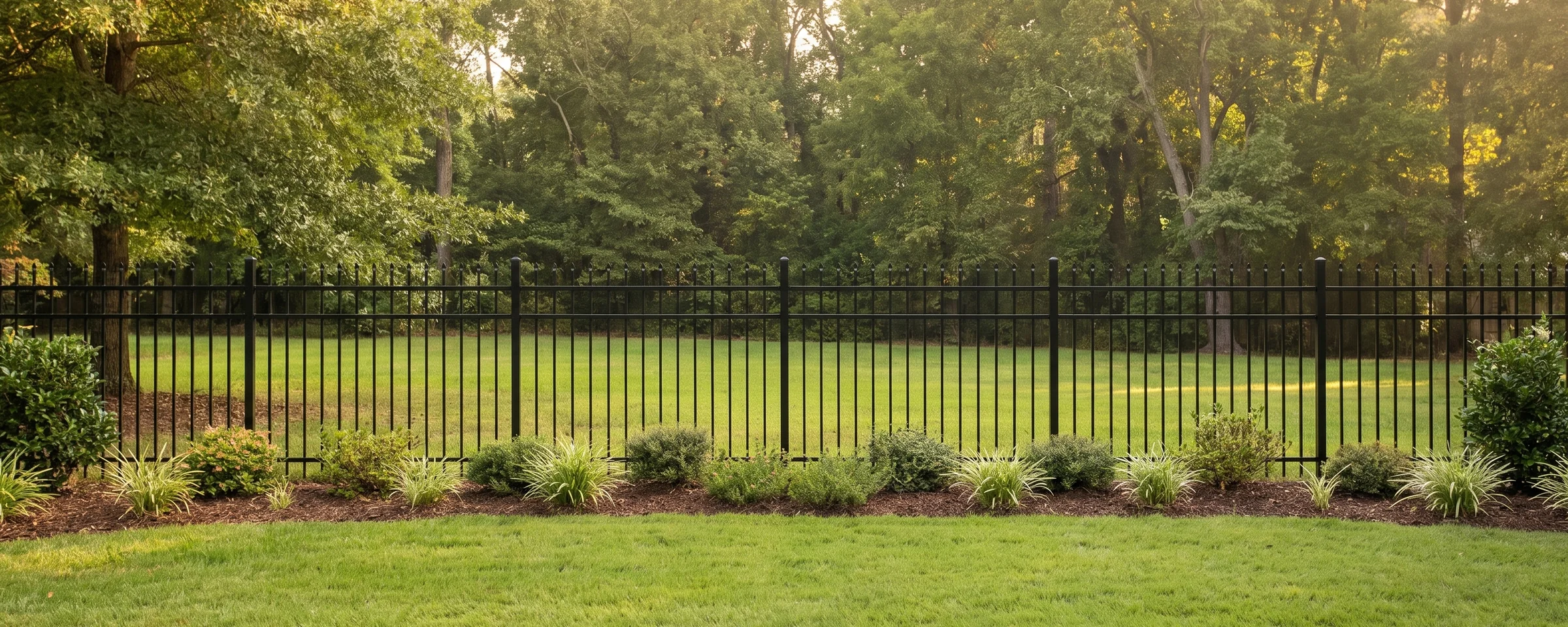 Georgetown aluminum picket fence in a Columbia, SC backyard