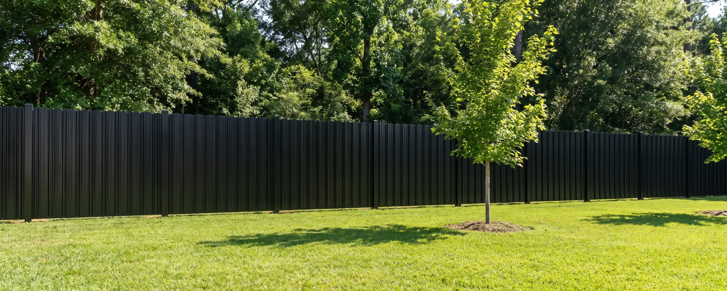 Highlands aluminum privacy fence in a Columbia, SC backyard
