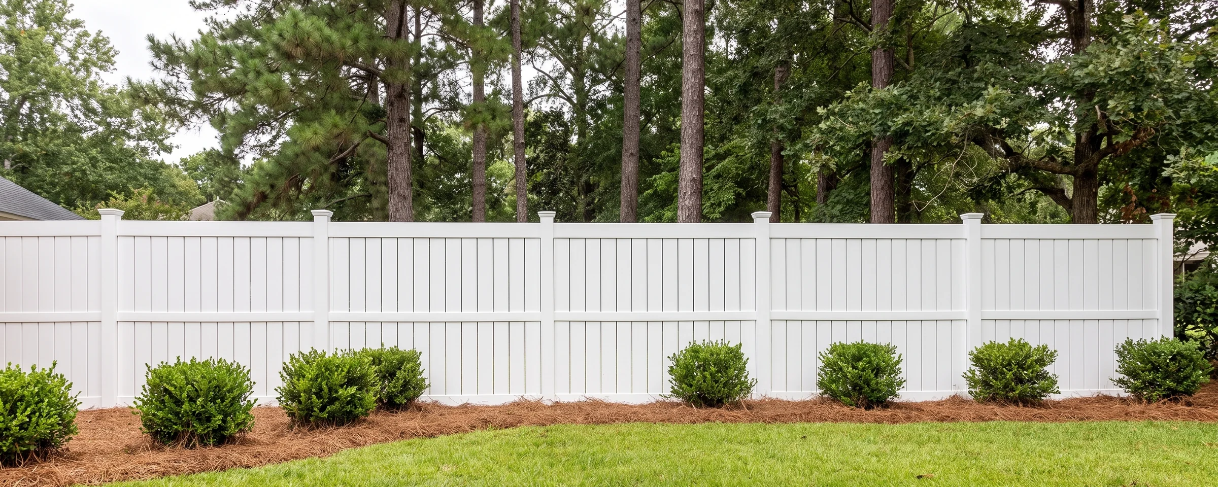Hudson vinyl semi-private fence in a Columbia, SC backyard