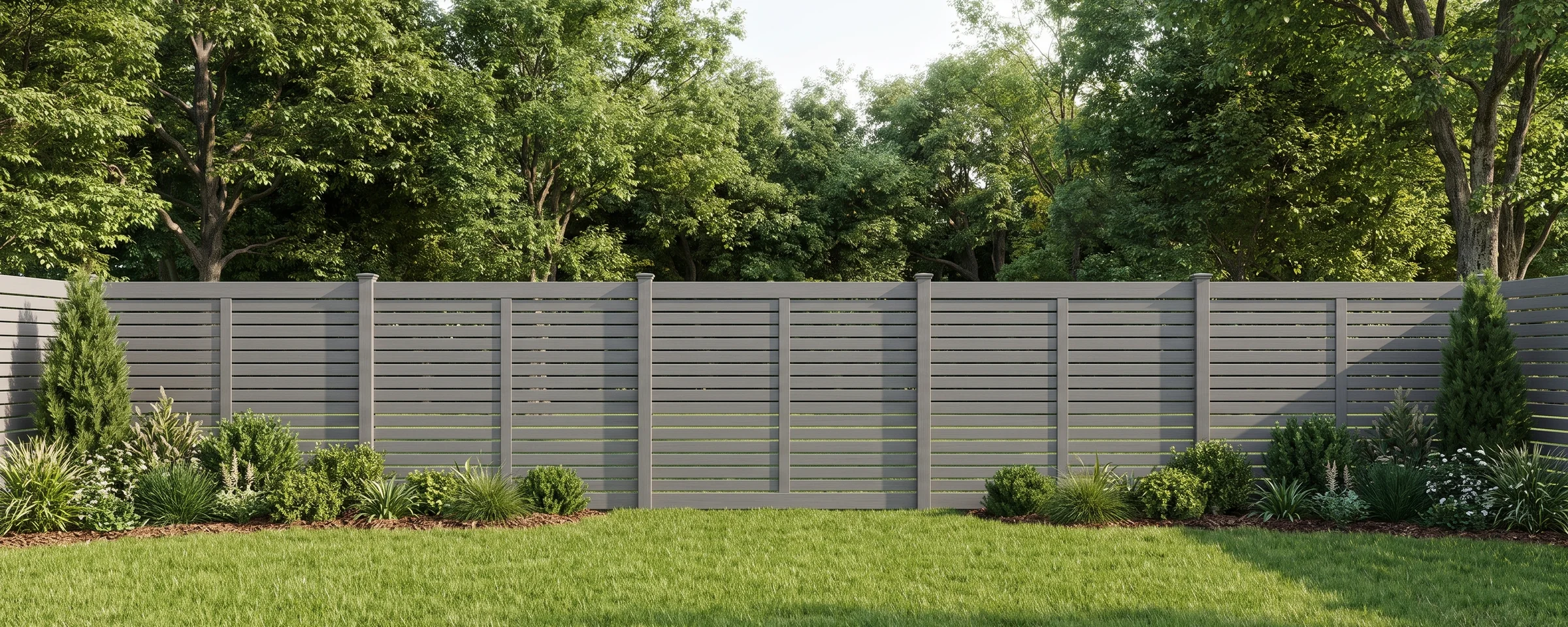Largo vinyl semi-private fence in a Columbia, SC backyard