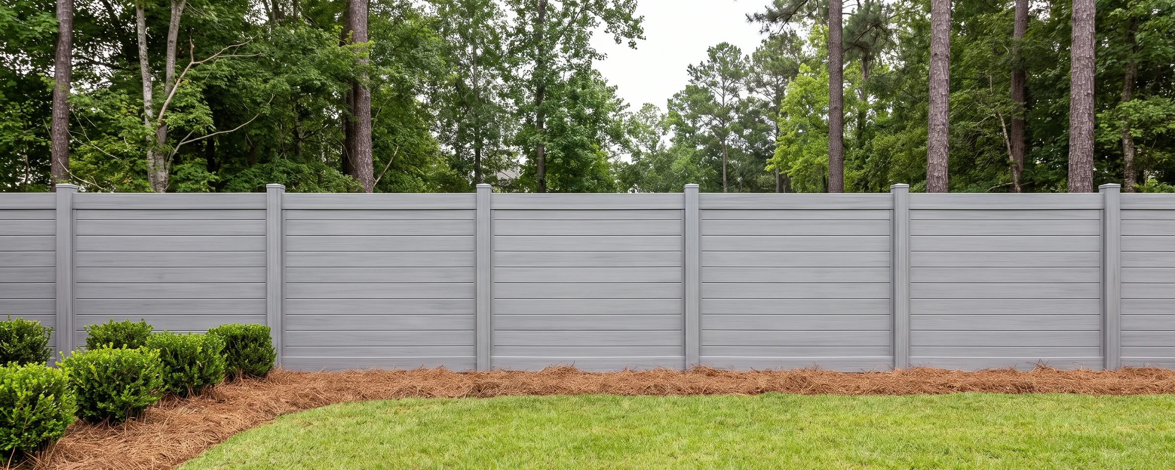 Madison vinyl privacy fence in a Columbia, SC backyard