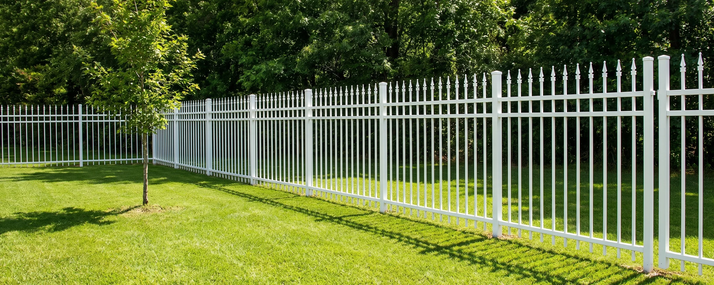 Orleans aluminum picket fence in a Columbia, SC backyard