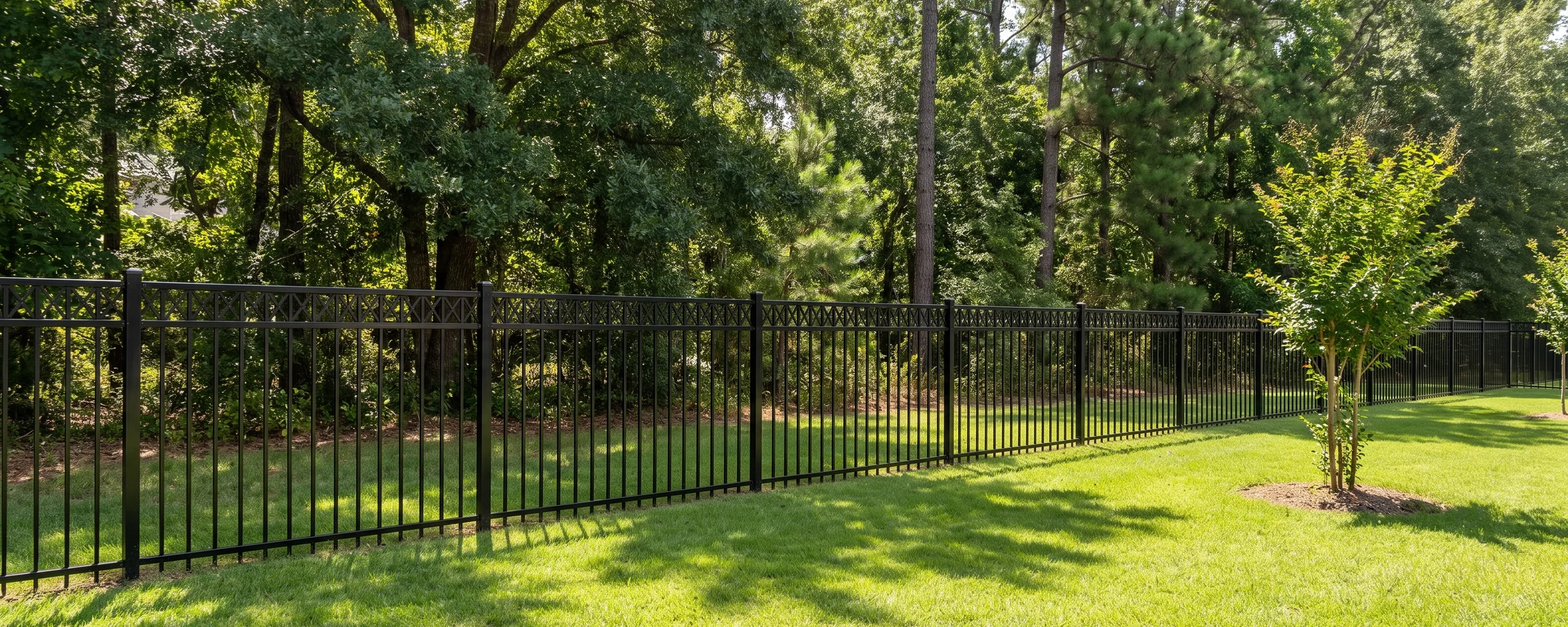 Parkside aluminum picket fence in a Columbia, SC backyard