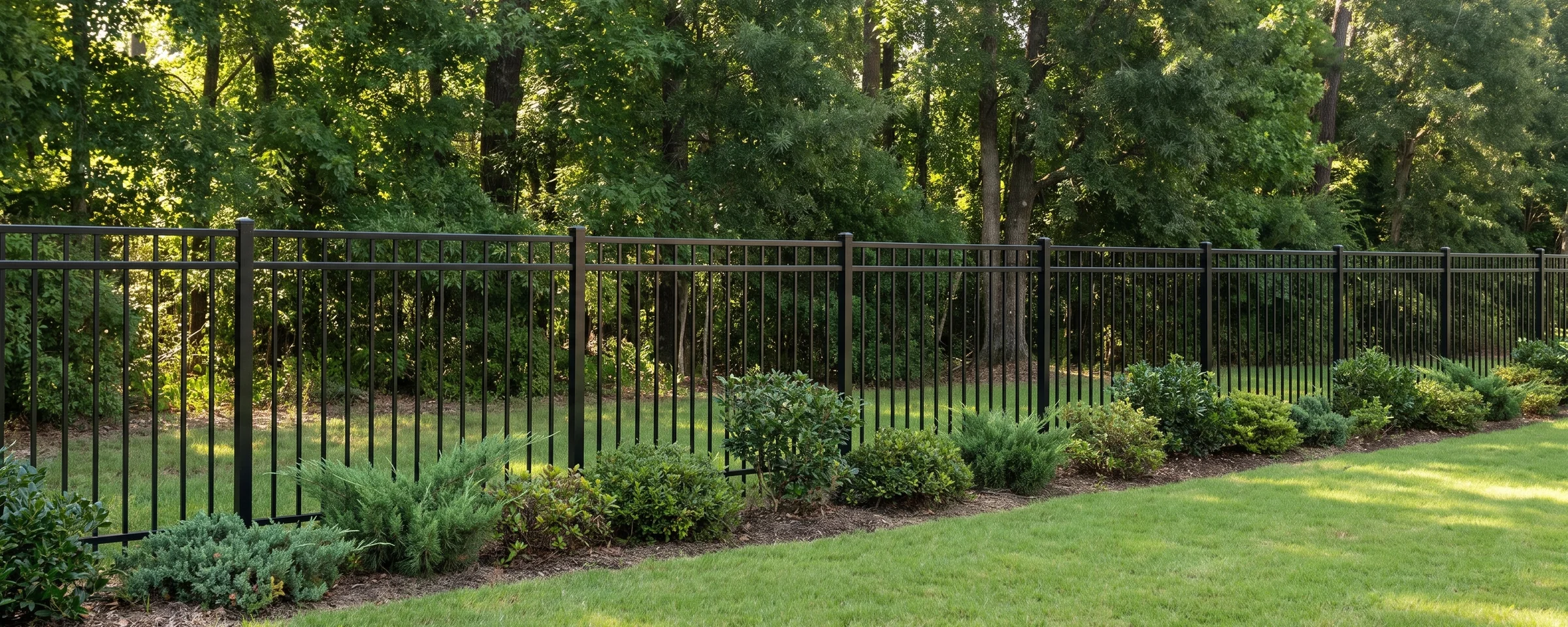 Princeton aluminum picket fence in a Columbia, SC backyard