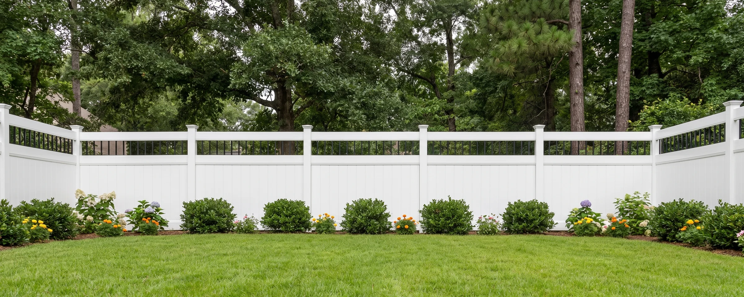 Stockton aluminum and vinyl privacy fence in a Columbia, SC backyard