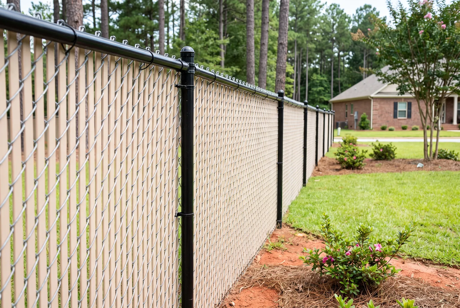 With privacy slats