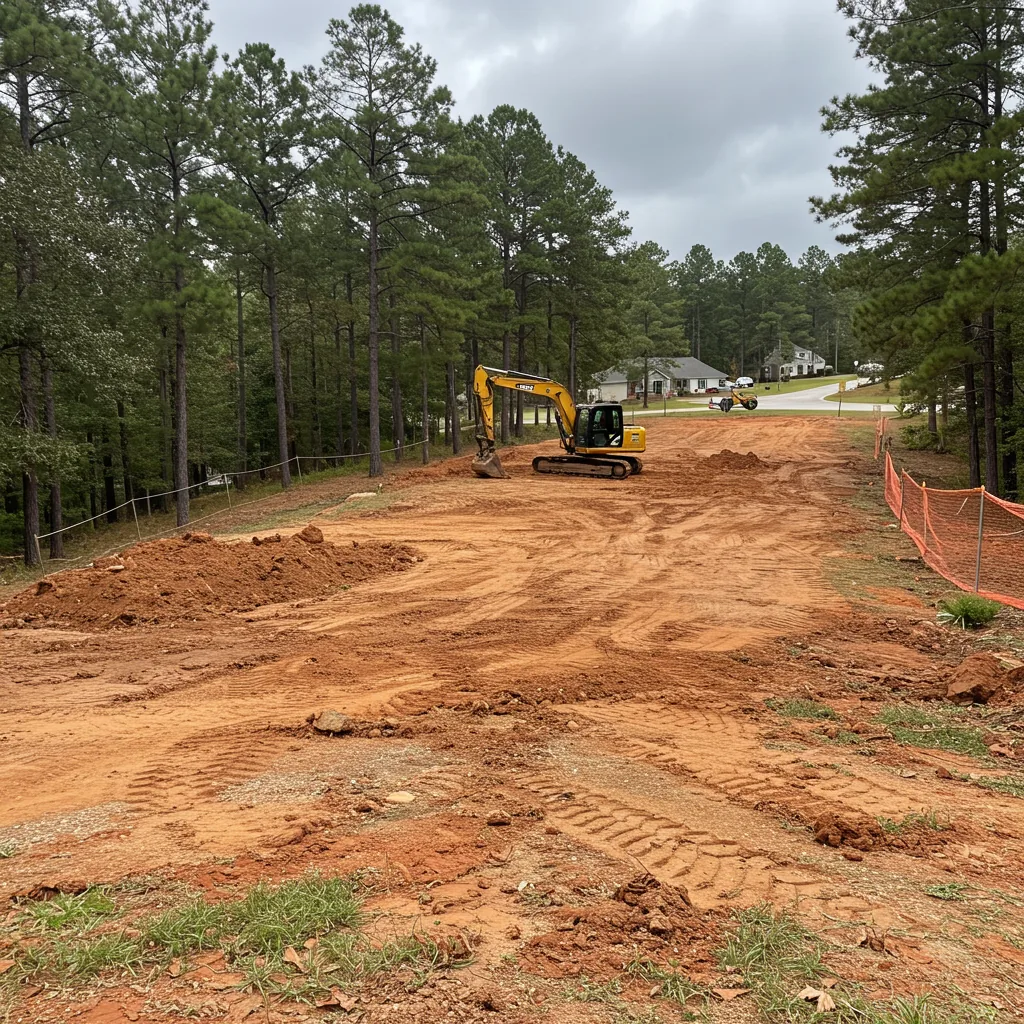 Excavator working a residential site in the Midlands