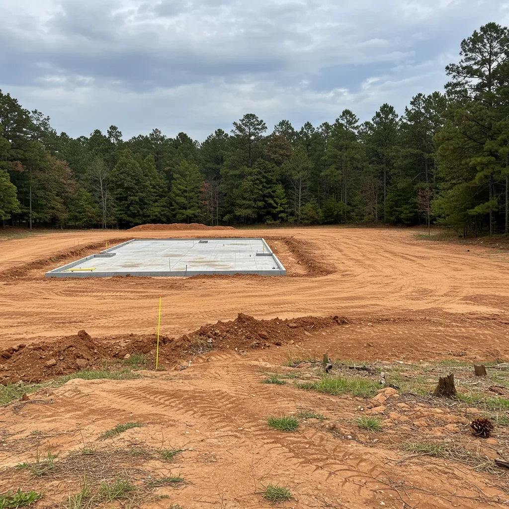 Excavation and grading work on a Midlands lot