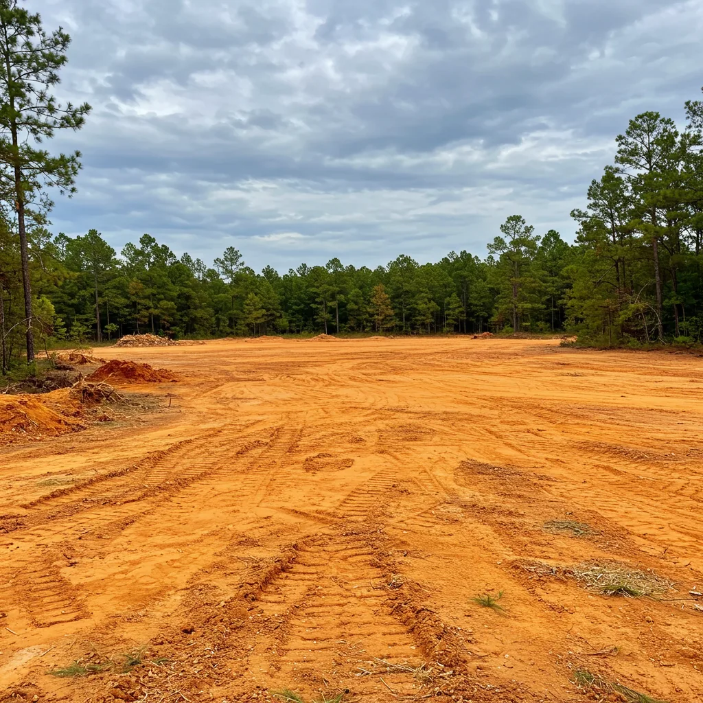 Forestry mulcher clearing a South Carolina lot