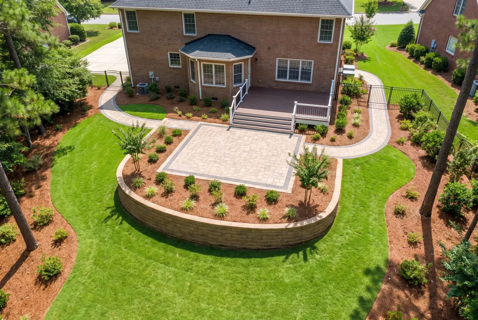 Completed landscape build from an approved design