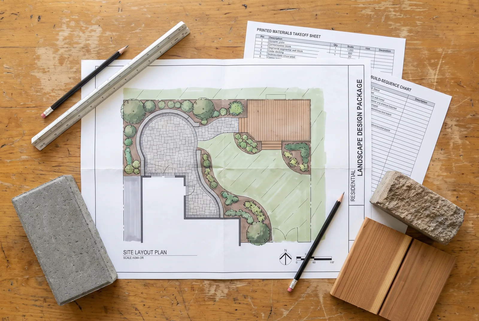 Landscape design plan drawn for a residential property