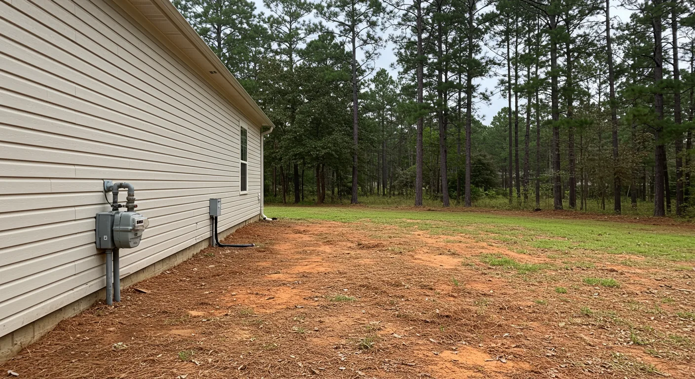 Gas, water, and electrical rough-in for an outdoor kitchen