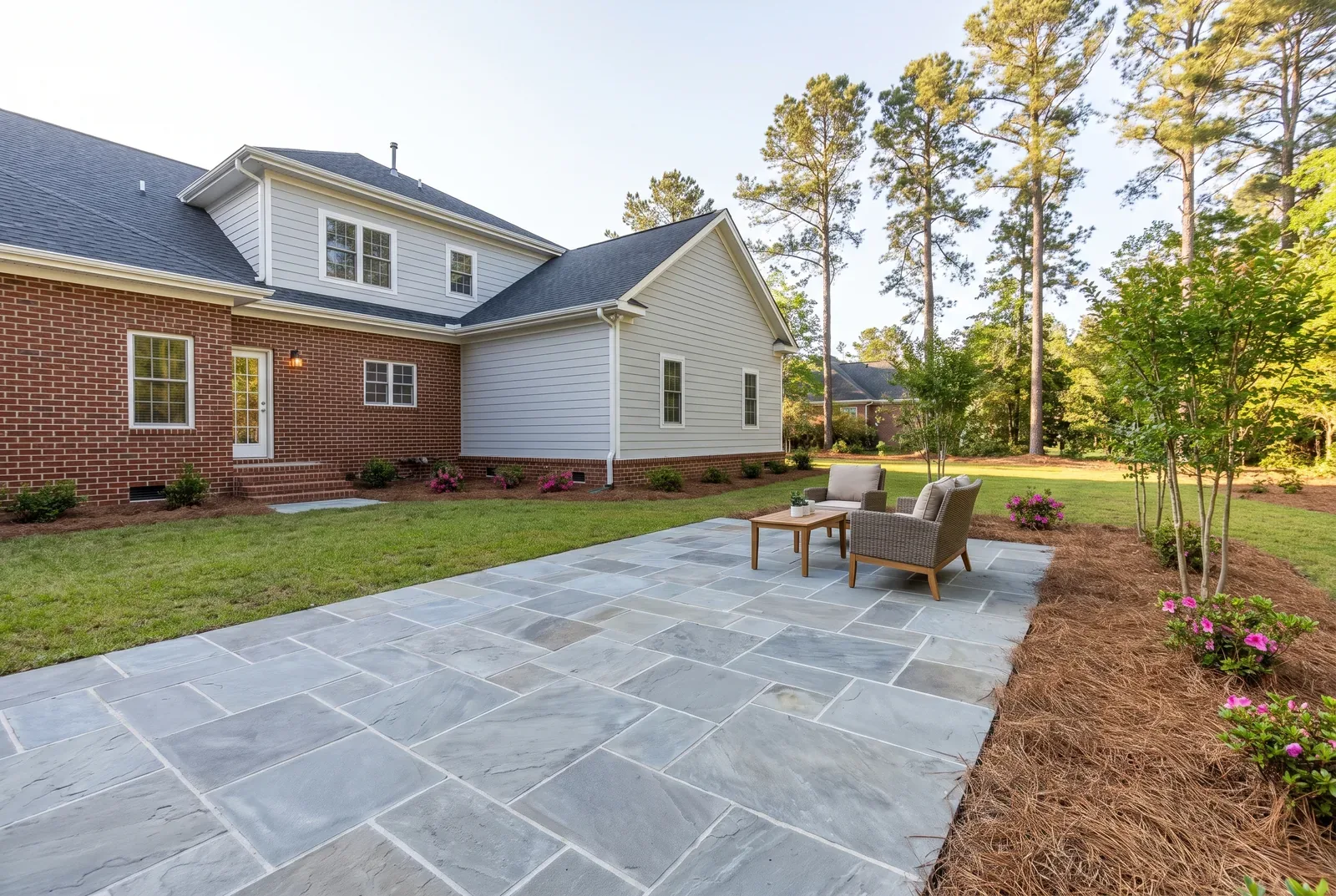 Natural flagstone patio and walkway in the Midlands