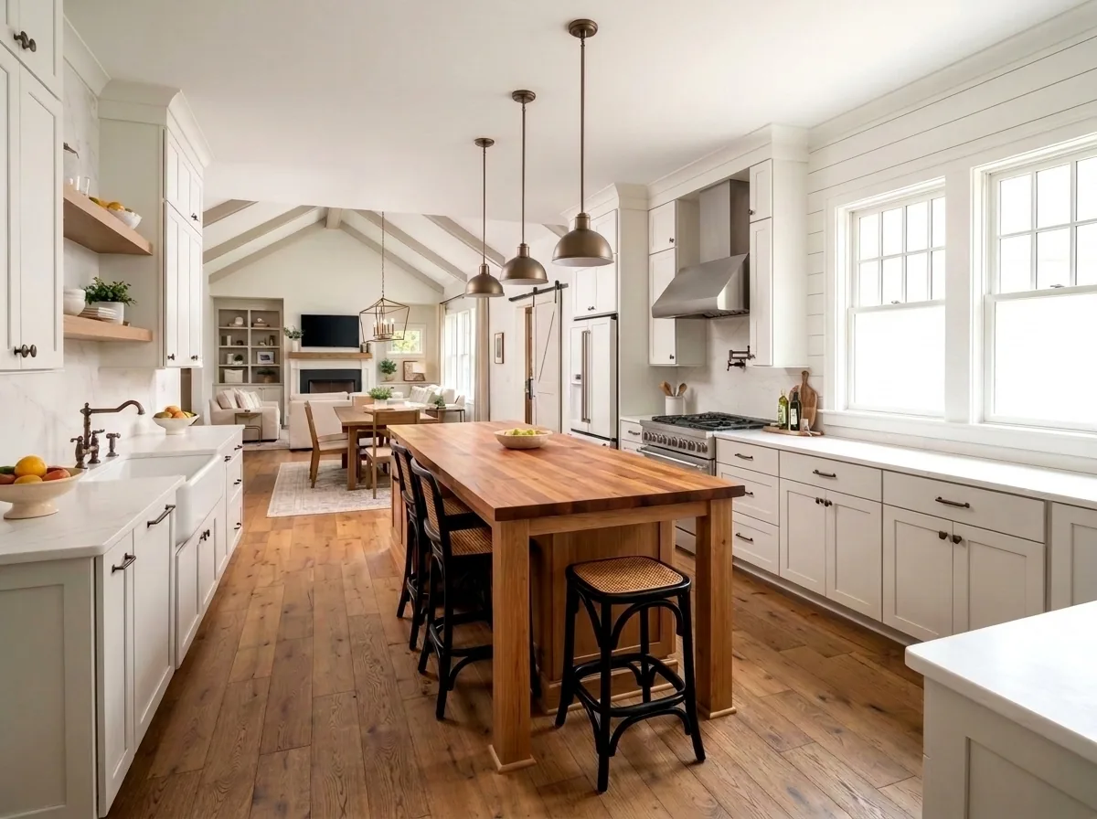 Budget-tier kitchen in a farmhouse style