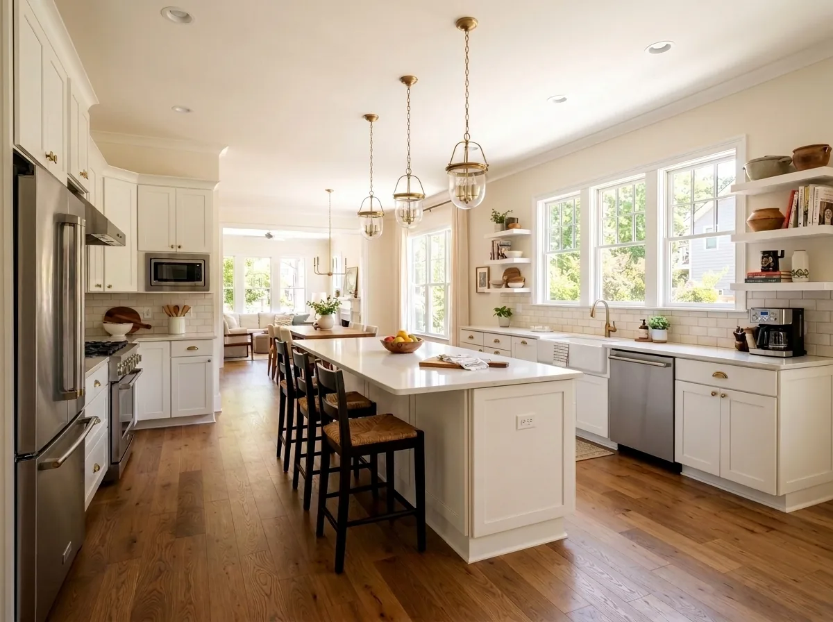 Budget-tier kitchen in a transitional style